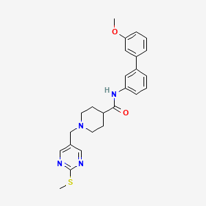 molecular formula C25H28N4O2S B3782715 N-(3'-methoxy-3-biphenylyl)-1-{[2-(methylthio)-5-pyrimidinyl]methyl}-4-piperidinecarboxamide 