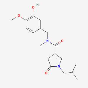 molecular formula C18H26N2O4 B3782751 N-(3-hydroxy-4-methoxybenzyl)-1-isobutyl-N-methyl-5-oxopyrrolidine-3-carboxamide 