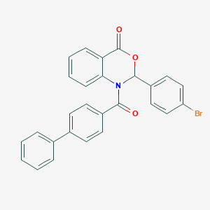 1-([1,1'-biphenyl]-4-ylcarbonyl)-2-(4-bromophenyl)-1,2-dihydro-4H-3,1-benzoxazin-4-one