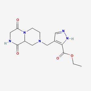 molecular formula C14H19N5O4 B3782764 ethyl 4-[(6,9-dioxooctahydro-2H-pyrazino[1,2-a]pyrazin-2-yl)methyl]-1H-pyrazole-3-carboxylate 