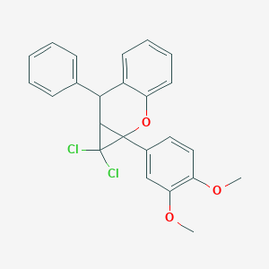 1,1-Dichloro-1a-(3,4-dimethoxyphenyl)-7-phenyl-1,1a,7,7a-tetrahydrocyclopropa[b]chromene