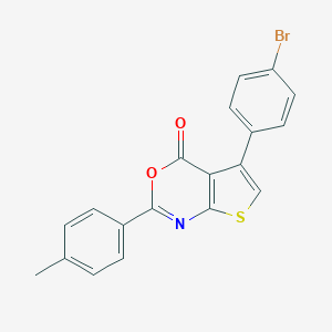 molecular formula C19H12BrNO2S B378309 5-(4-bromophenyl)-2-(4-methylphenyl)-4H-thieno[2,3-d][1,3]oxazin-4-one 