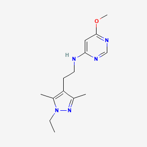molecular formula C14H21N5O B3783149 N-[2-(1-ethyl-3,5-dimethyl-1H-pyrazol-4-yl)ethyl]-6-methoxypyrimidin-4-amine 