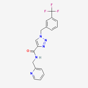 molecular formula C17H14F3N5O B3783247 N-(2-pyridinylmethyl)-1-[3-(trifluoromethyl)benzyl]-1H-1,2,3-triazole-4-carboxamide 