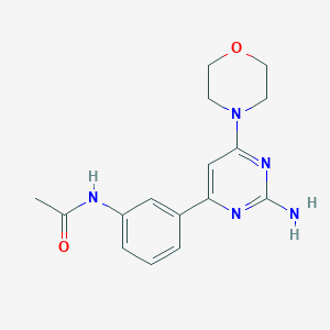 molecular formula C16H19N5O2 B3783274 N-[3-(2-amino-6-morpholin-4-ylpyrimidin-4-yl)phenyl]acetamide 