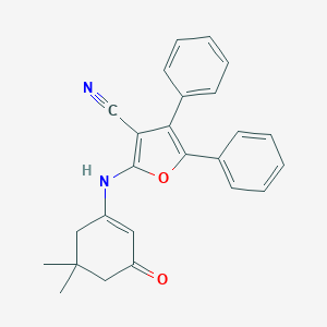 2-[(5,5-Dimethyl-3-oxo-1-cyclohexen-1-yl)amino]-4,5-diphenyl-3-furonitrile