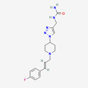 molecular formula C18H23FN6O B3783414 N-[(1-{1-[(2E)-3-(4-fluorophenyl)-2-propen-1-yl]-4-piperidinyl}-1H-1,2,3-triazol-4-yl)methyl]urea trifluoroacetate 
