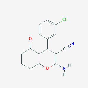 2-amino-4-(3-chlorophenyl)-5-oxo-5,6,7,8-tetrahydro-4H-chromene-3-carbonitrile
