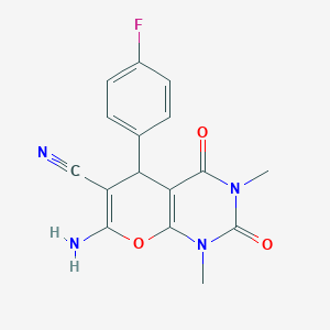 7-Amino-5-(4-fluorophenyl)-1,3-dimethyl-2,4-dioxo-1,3,4,5-tetrahydro-2H-pyrano[2,3-d]pyrimidine-6-carbonitrile