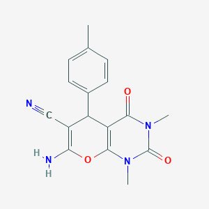 7-amino-1,3-dimethyl-5-(4-methylphenyl)-2,4-dioxo-1,3,4,5-tetrahydro-2H-pyrano[2,3-d]pyrimidine-6-carbonitrile