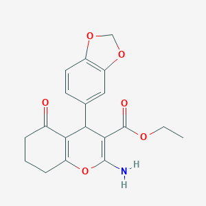 molecular formula C19H19NO6 B378355 ethyl 2-amino-4-(1,3-benzodioxol-5-yl)-5-oxo-5,6,7,8-tetrahydro-4H-chromene-3-carboxylate CAS No. 313967-78-1