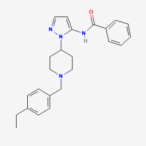 molecular formula C24H28N4O B3783731 N-{1-[1-(4-ethylbenzyl)-4-piperidinyl]-1H-pyrazol-5-yl}benzamide 