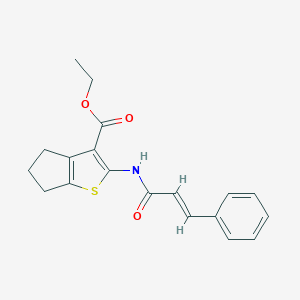 molecular formula C19H19NO3S B378380 ethyl 2-(cinnamoylamino)-5,6-dihydro-4H-cyclopenta[b]thiophene-3-carboxylate CAS No. 300828-83-5