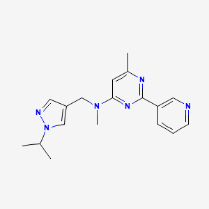 molecular formula C18H22N6 B3783807 N-[(1-isopropyl-1H-pyrazol-4-yl)methyl]-N,6-dimethyl-2-pyridin-3-ylpyrimidin-4-amine 