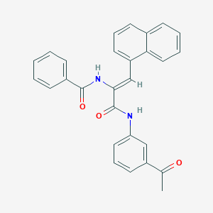 molecular formula C28H22N2O3 B378381 N-[1-[(3-acetylanilino)carbonyl]-2-(1-naphthyl)vinyl]benzamide 