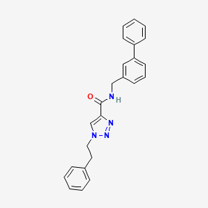 molecular formula C24H22N4O B3783865 N-(3-biphenylylmethyl)-1-(2-phenylethyl)-1H-1,2,3-triazole-4-carboxamide 