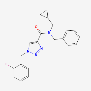 molecular formula C21H21FN4O B3784054 N-benzyl-N-(cyclopropylmethyl)-1-(2-fluorobenzyl)-1H-1,2,3-triazole-4-carboxamide 