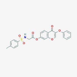 B378411 (4-Oxo-3-phenoxychromen-7-yl) 2-[(4-methylphenyl)sulfonylamino]acetate CAS No. 301675-36-5