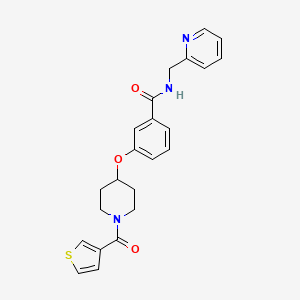 molecular formula C23H23N3O3S B3784143 N-(2-pyridinylmethyl)-3-{[1-(3-thienylcarbonyl)-4-piperidinyl]oxy}benzamide 