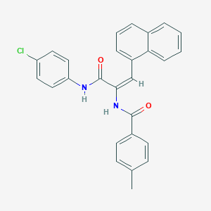 molecular formula C27H21ClN2O2 B378428 N-[1-[(4-chloroanilino)carbonyl]-2-(1-naphthyl)vinyl]-4-methylbenzamide 