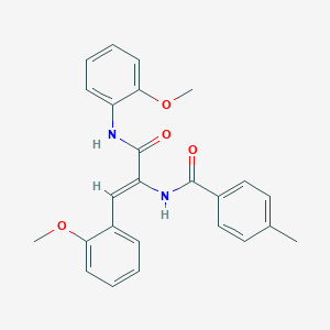 molecular formula C25H24N2O4 B378436 N-[1-[(2-methoxyanilino)carbonyl]-2-(2-methoxyphenyl)vinyl]-4-methylbenzamide 