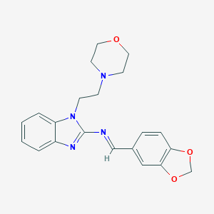 molecular formula C21H22N4O3 B378440 N-[(E)-1,3-benzodioxol-5-ylmethylidene]-1-[2-(morpholin-4-yl)ethyl]-1H-benzimidazol-2-amine CAS No. 5569-73-3