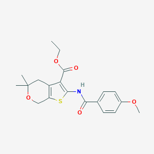 ethyl 2-[(4-methoxybenzoyl)amino]-5,5-dimethyl-4,7-dihydro-5H-thieno[2,3-c]pyran-3-carboxylate