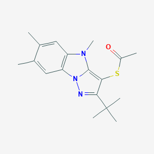 S-(2-tert-butyl-4,6,7-trimethyl-4H-pyrazolo[1,5-a]benzimidazol-3-yl) ethanethioate