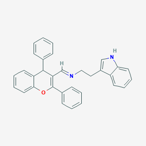 molecular formula C32H26N2O B378466 N-[(E)-(2,4-diphenyl-4H-chromen-3-yl)methylidene]-2-(1H-indol-3-yl)ethanamine 