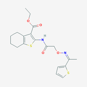 Ethyl 2-{[({[1-(2-thienyl)ethylidene]amino}oxy)acetyl]amino}-4,5,6,7-tetrahydro-1-benzothiophene-3-carboxylate