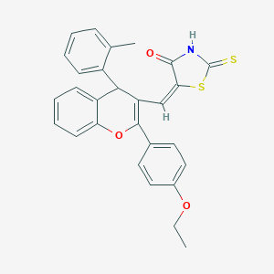 B378481 5-{[2-(4-ethoxyphenyl)-4-(2-methylphenyl)-4H-chromen-3-yl]methylene}-2-thioxo-1,3-thiazolidin-4-one CAS No. 330559-06-3