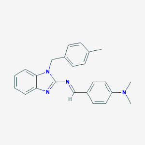 molecular formula C24H24N4 B378492 N-[4-(dimethylamino)benzylidene]-N-[1-(4-methylbenzyl)-1H-benzimidazol-2-yl]amine 