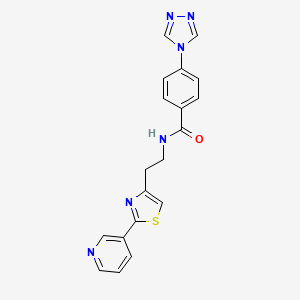 molecular formula C19H16N6OS B3784920 N-[2-(2-pyridin-3-yl-1,3-thiazol-4-yl)ethyl]-4-(4H-1,2,4-triazol-4-yl)benzamide 
