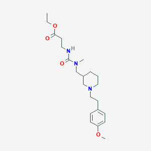 molecular formula C22H35N3O4 B3784926 ethyl N-{[({1-[2-(4-methoxyphenyl)ethyl]-3-piperidinyl}methyl)(methyl)amino]carbonyl}-beta-alaninate 