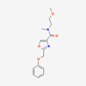 molecular formula C15H18N2O4 B3784932 N-(2-methoxyethyl)-N-methyl-2-(phenoxymethyl)-1,3-oxazole-4-carboxamide 