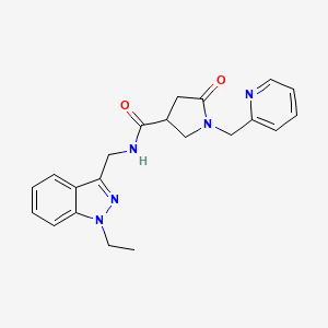 molecular formula C21H23N5O2 B3784947 N-[(1-ethyl-1H-indazol-3-yl)methyl]-5-oxo-1-(pyridin-2-ylmethyl)pyrrolidine-3-carboxamide 