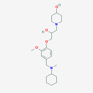 molecular formula C23H38N2O4 B3784962 1-[3-[4-[[Cyclohexyl(methyl)amino]methyl]-2-methoxyphenoxy]-2-hydroxypropyl]piperidin-4-ol 