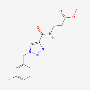 molecular formula C14H15ClN4O3 B3784977 methyl N-{[1-(3-chlorobenzyl)-1H-1,2,3-triazol-4-yl]carbonyl}-beta-alaninate 