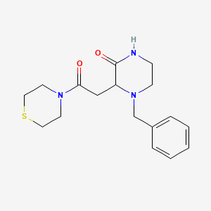 molecular formula C17H23N3O2S B3785045 4-Benzyl-3-(2-oxo-2-thiomorpholin-4-ylethyl)piperazin-2-one 