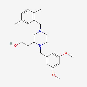 molecular formula C24H34N2O3 B3785058 2-[1-(3,5-dimethoxybenzyl)-4-(2,5-dimethylbenzyl)-2-piperazinyl]ethanol 