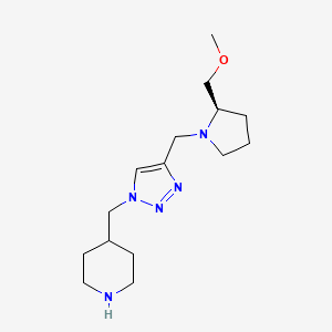 molecular formula C15H27N5O B3785075 4-[(4-{[(2R)-2-(methoxymethyl)pyrrolidin-1-yl]methyl}-1H-1,2,3-triazol-1-yl)methyl]piperidine 