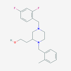 molecular formula C21H26F2N2O B3785088 2-[4-(2,4-difluorobenzyl)-1-(2-methylbenzyl)-2-piperazinyl]ethanol 