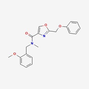 molecular formula C20H20N2O4 B3785095 N-(2-methoxybenzyl)-N-methyl-2-(phenoxymethyl)-1,3-oxazole-4-carboxamide 