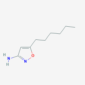 molecular formula C9H16N2O B037851 5-Hexyl-1,2-oxazol-3-amine CAS No. 119409-95-9
