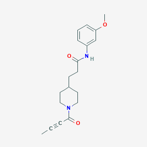 molecular formula C19H24N2O3 B3785120 3-(1-but-2-ynoylpiperidin-4-yl)-N-(3-methoxyphenyl)propanamide 