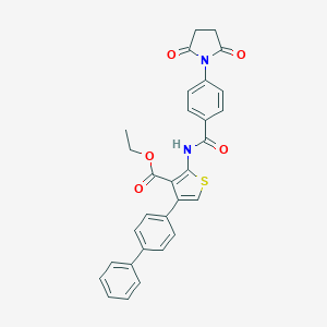 molecular formula C30H24N2O5S B378520 Ethyl 2-[[4-(2,5-dioxopyrrolidin-1-yl)benzoyl]amino]-4-(4-phenylphenyl)thiophene-3-carboxylate CAS No. 312528-64-6