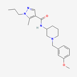 molecular formula C21H30N4O2 B3785220 N-[1-(3-methoxybenzyl)-3-piperidinyl]-5-methyl-1-propyl-1H-pyrazole-4-carboxamide 