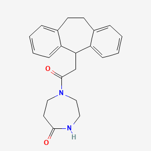 molecular formula C22H24N2O2 B3785225 1-(10,11-dihydro-5H-dibenzo[a,d][7]annulen-5-ylacetyl)-1,4-diazepan-5-one 