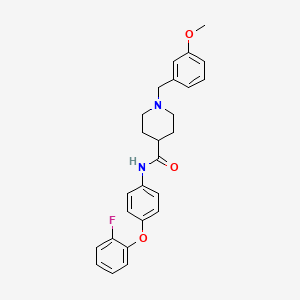 molecular formula C26H27FN2O3 B3785302 N-[4-(2-fluorophenoxy)phenyl]-1-(3-methoxybenzyl)-4-piperidinecarboxamide 