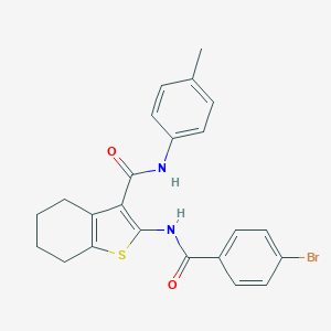 molecular formula C23H21BrN2O2S B378531 2-[(4-bromobenzoyl)amino]-N-(4-methylphenyl)-4,5,6,7-tetrahydro-1-benzothiophene-3-carboxamide CAS No. 312946-65-9